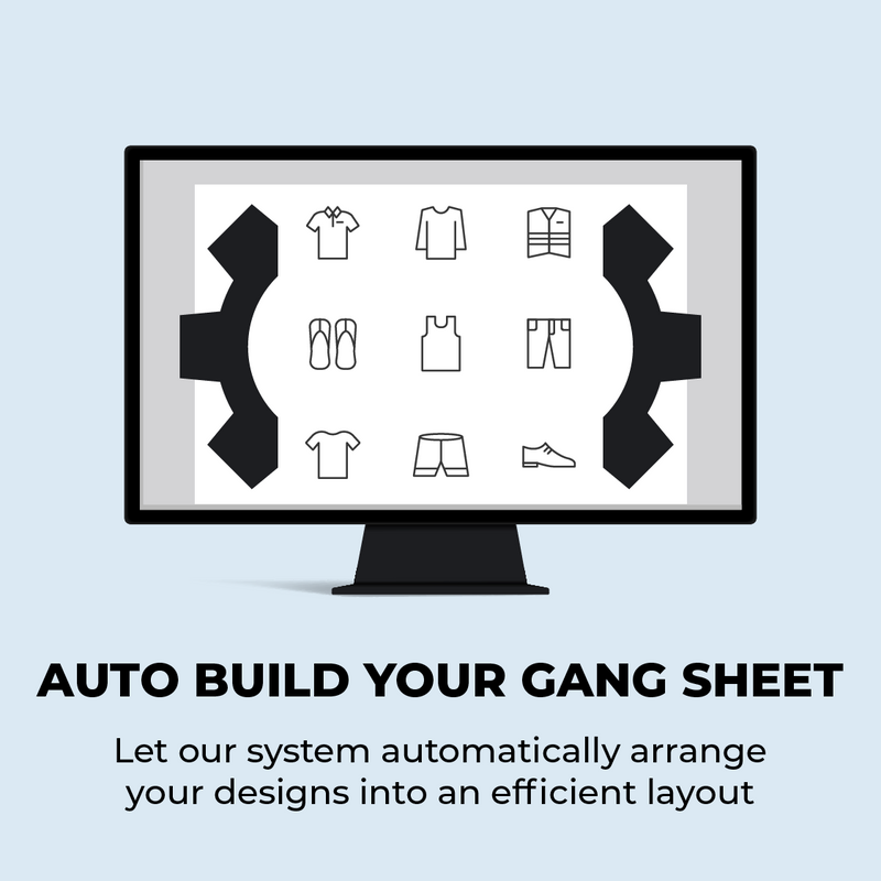 Auto build your gang sheet - Up to 30 inch wide